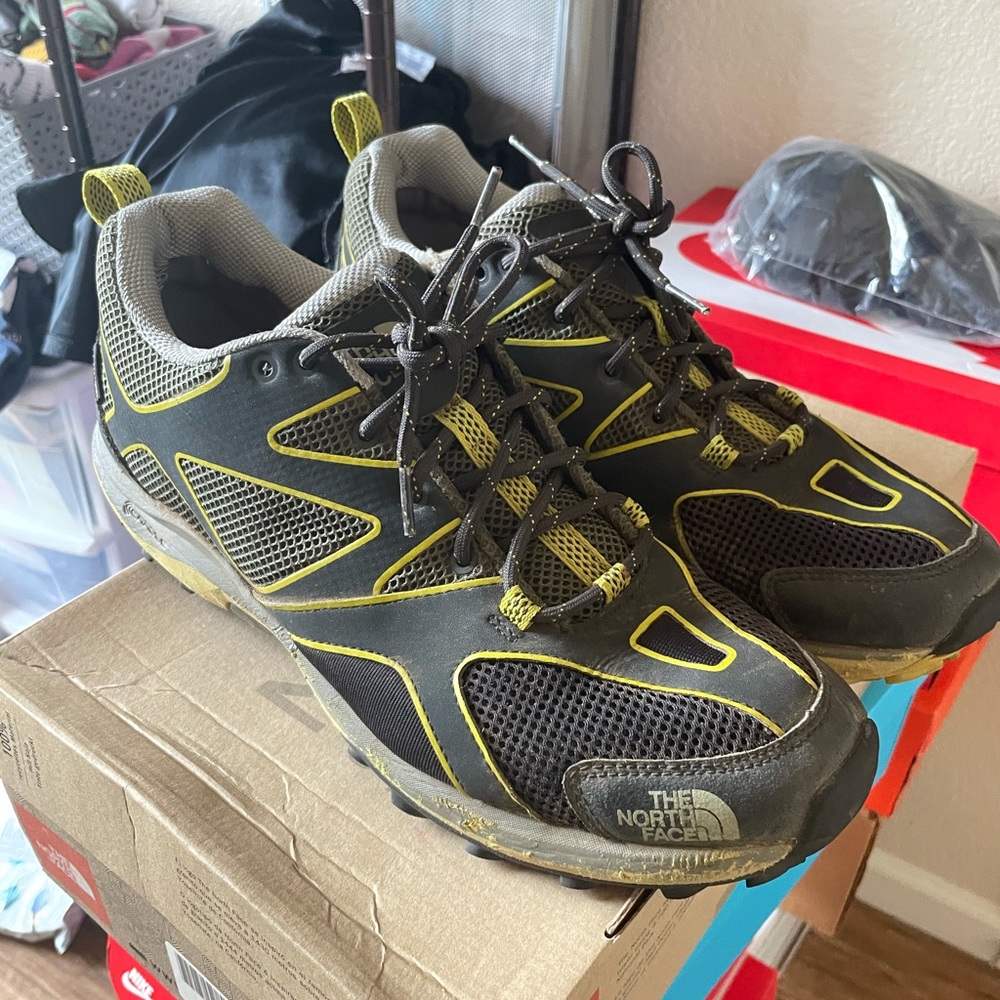 North face shoes hiking athletic black goretex